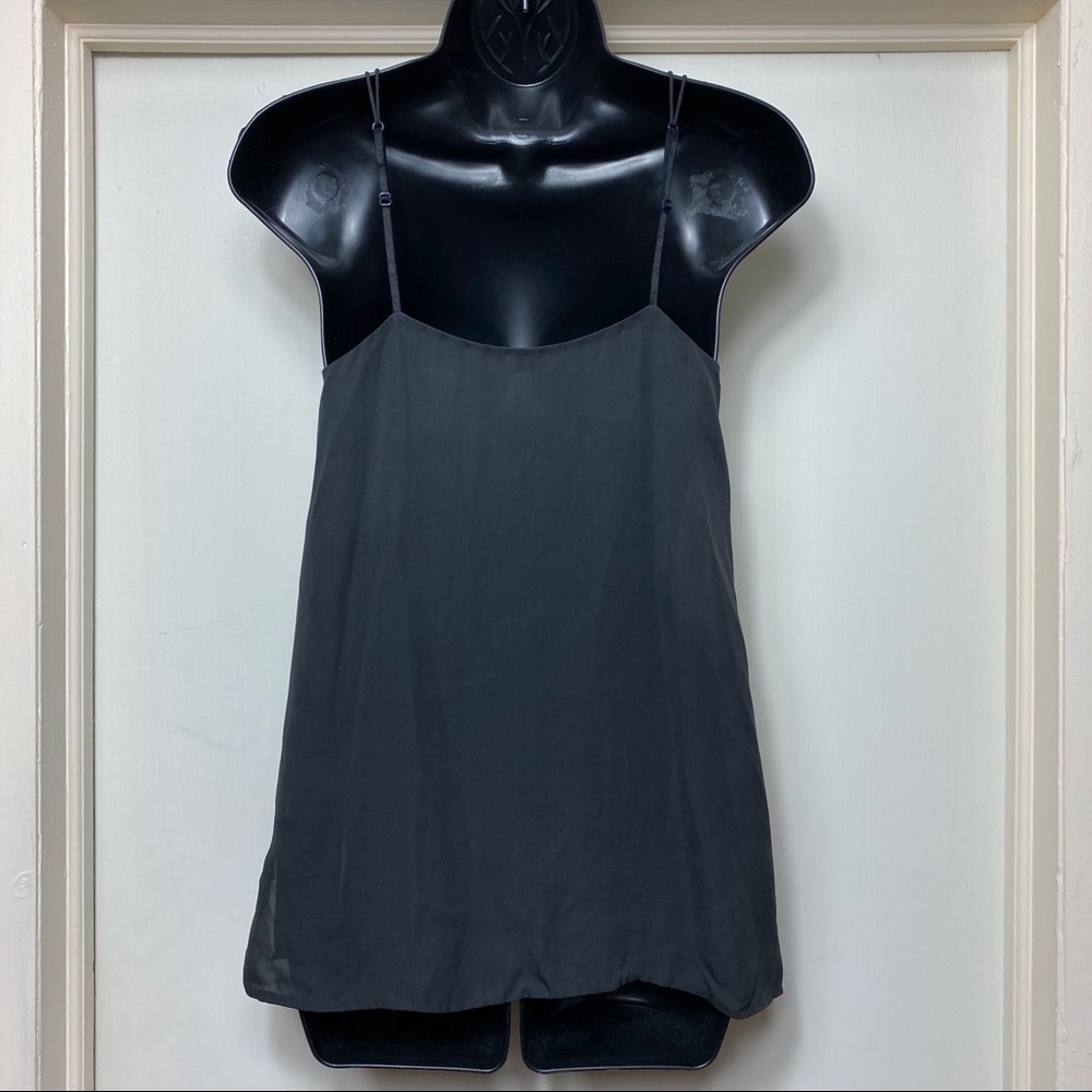 VINCE Black & White Color Block 100% Silk Camisole - Picture 6 of 7